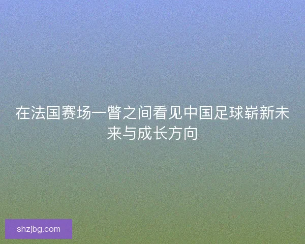 在法国赛场一瞥之间看见中国足球崭新未来与成长方向